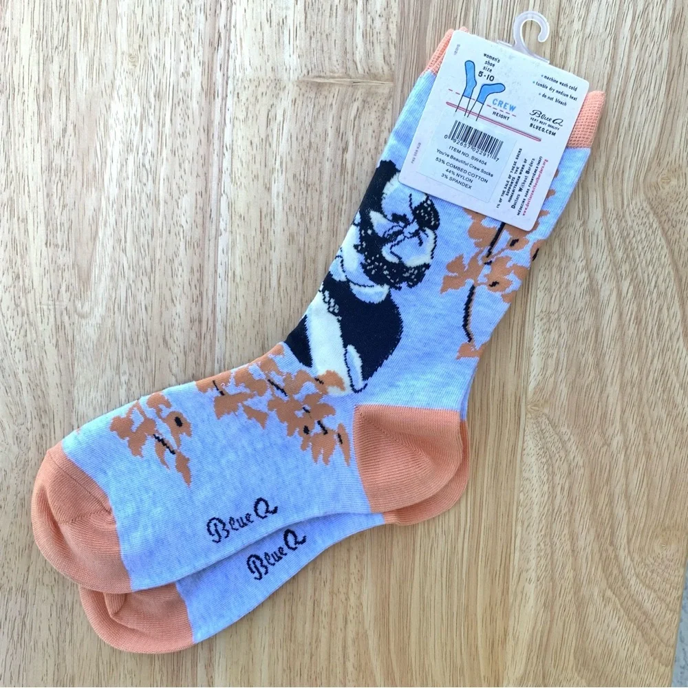 Blue Q Women's Crew Socks:  You’re Beautiful, Don’t Change ~ Shoe Size 5-10